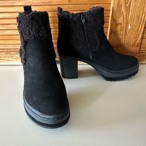 Pierre Dumas Suede and Sherpa platform boot